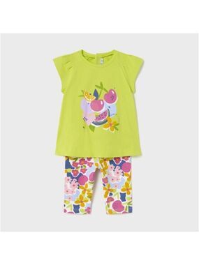 Mayoral Green and Colorful Fruit Pajama Set
